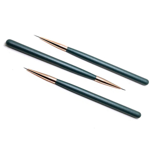 Green Frosted Handle Liner Nail Art Brush for Gel <b>Polish</b> Painting Drawing Professional Nail Salon - Product Image 5