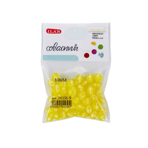 Perline Ilan Abalorio da 10 mm in occhio di gatto giallo per la creazione di gioielli - Product Image 1