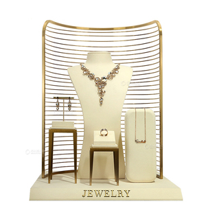 Elegant Custom Microfiber Jewelry <b>Display</b> With Resin Base Customizable Color For High End Jewelry Stores - Product Image 6