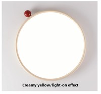 Nouvelle lampe de plafond pour chambre à coucher, forme de cookie, couleur noyer, style médiéval, LED protectrice pour les yeux, couvercle en acrylique, luminaire en fer