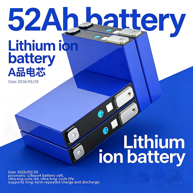 New 3.2V LiFePO4 Large Prismatic Cell 52AH 2000 Cycles 12 Months Warranty Energy Storage Power Battery for Delivery Scooters