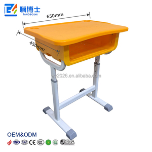 Bureau d'école préscolaire international personnalisable, bureau en <span class=keywords><strong>plastique</strong></span> à piétement unique avec tiroir de grande capacité - Product Image 6