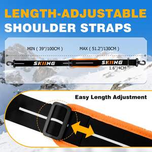 Correa para Esquís, Soporte para Transportar Esquís y Bastones, para un Fácil Transporte de sus Accesorios de Esquí, Bastón, Skimate/Boot - Product Image 6