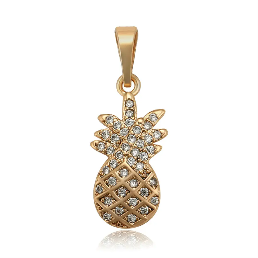 A00655336 Xuping Jewelry Cool Personality Fashion Design Pineapple Shape 18K Gold Diamond Set Lady Pendant
