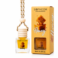 Diffuseur de parfum pour voiture 8ml en verre avec bouchon en bois, diffuseur d'huiles essentielles à suspendre, longue durée, pour une senteur de voiture neuve