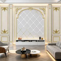 Wallpaper Sutra Ukiran Emas Eropa untuk Dinding Latar TV Ruang Tamu Villa, Toko Pernikahan, Hotel, Klub - Tanpa Sambungan