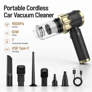 Multi-Function 4000Pa Cordless Handheld Vacuum Cleaner Portable <b>Car</b> Vacuum <b>Blower</b> Inflator Deflator with 7 Accessories OEM ODM - Product Image 2