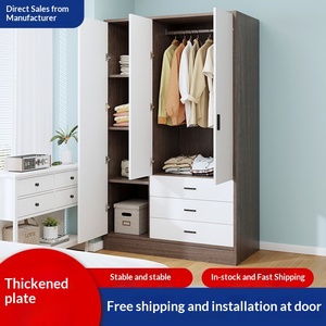 <span class=keywords><strong>Armoire</strong></span> moderne simple et amovible pour <span class=keywords><strong>chambre</strong></span> à coucher, location de maison, petit appartement - Panneau écologique, un mètre, <span class=keywords><strong>adulte</strong></span>/enfant - Product Image 2