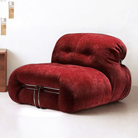 Fauteuil simple Soriana Hippo en acier avec dents décoratives, en tissu chenille, pour salon, chambre ou appartement