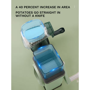 Trancheuse rotative carrée pour légumes, avec une fente d'alimentation 40 % plus large, lames en acier inoxydable 304, manivelle manuelle pour râper et couper le fromage en cuisine - Product Image 2