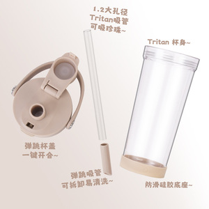 ขวดน้ำ Tritan หรูหรา ปี 2026 พร้อมหลอดดูด ขายส่ง โลโก้สั่งทำได้ หูจับแม่เหล็ก 500 มล. ปลอดสาร BPA แก้วพลาสติกใสพร้อมตัวกรอง - Product Image 3