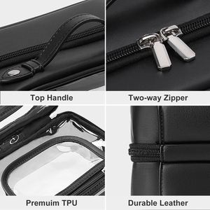BSCI Factory Travel Toiletry <b>Bag</b> <b>Makeup</b> <b>Bag</b> Clear 2 Layer Cosmetic <b>Bag</b> with Handle Waterproof <b>Transparent</b> <b>Makeup</b> Organizer - Product Image 3
