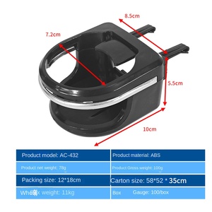 Factory Wholesale Car Air Outlet Cup Holder ABS <b>Portable</b> Beverage Drink Holder Model <b>AC</b>-432 - Product Image 4