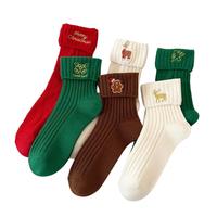 Belles chaussettes High Crew pour hommes Fabrication de chaussettes en vrac avec logo personnalisé Chaussettes d'hiver de haute qualité pour le jour de Noël quotidien