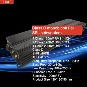 Mono מכונית סאבוופר מגבר rms 2200w מחלקה d מקס 1 אוהם שיא 4500w <span class=keywords><strong>spl</strong></span> חזק בס מכונית מגבר מונובלוק - Product Image 3