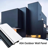 Panneau mural en PVC ASA à grain de bois de style moderne de haute qualité résistant aux UV pour les façades de villas haut de gamme et les plafonds extérieurs