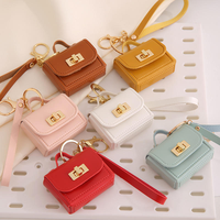 Mini sac à main de luxe tendance avec porte-clés, portefeuille en cuir PU, pendentif, dragonne, portable, haute qualité, cadeau mignon pour femme