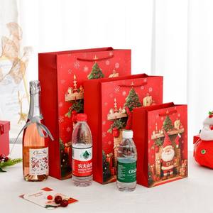 Großhandel Luxuriöse Rote Weihnachts-Geschenktüten aus Papier mit Henkeln für Feiertage und Partys - Product Image 2