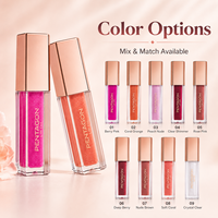 Huile à lèvres repulpante RTS 6ml, effet brillant aquatique, paillettes fines, tube pentagonal, 9 styles, faible MOQ 3 pièces, vente en gros, logo personnalisé