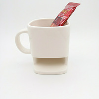 Mug à soupe en céramique de 11 oz à fond plat avec poignée, motif grenouille et visage humain, idéal pour les biscuits, de fabrication professionnelle