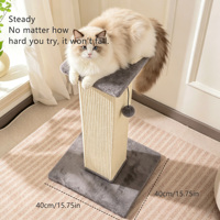 Griffoir pour chat en sisal, grand modèle, avec boule suspendue et base stable, pour intérieur