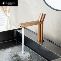Robinet d'eau rond moderne à une poignée Robinet de lavabo économiseur d'eau pour salle de bain et buanderie Lavabos et robinets