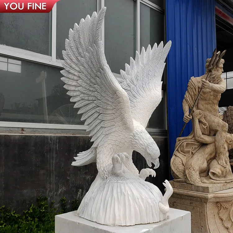 Grands Animaux Décoratif Extérieur En Marbre sculpture D'aigle