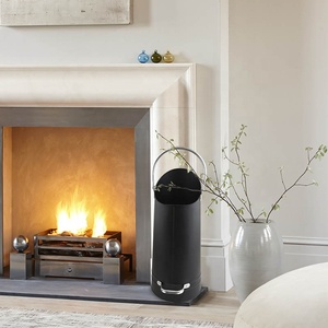 Seau à cendres pour foyer, brasero, poêles à bois, foyer, seau en fer galvanisé, seau à granulés, seau à <span class=keywords><strong>charbon</strong></span> de bois, intérieur extérieur - Product Image 6