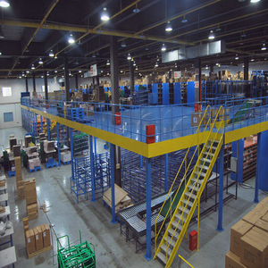 Depo asma kat çelik depolama çok seviyeli endüstriyel raf asansör ve RAL renk sistemi ile ayarlanabilir - Product Image 3