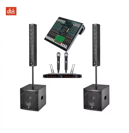 DBK Professional 15 Inch Active Subwoofer Column Speaker System Indoor/Outdoor Use