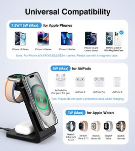 Personalización 15W 3 en 1 Soporte de <span class=keywords><strong>carga</strong></span> rápida inalámbrica Estación de <span class=keywords><strong>carga</strong></span> inalámbrica magnética para iPhone - Product Image 5