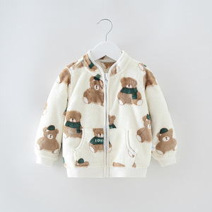 <span class=keywords><strong>Manteau</strong></span> pour enfants, en flanelle pour le printemps et l'automne, bébé, filles, garçons, cardigan, sweat à capuche, haut, dessin animé, décontracté et polyvalent - Product Image 4