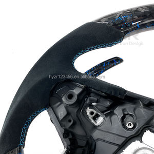 Volant en suède et fibre de carbone forgée personnalisé pour Toyota 29 <span class=keywords><strong>Db</strong></span> A90 Gr Supra avec affichage LED et palettes de changement de vitesse - Product Image 5