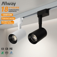 Système d'éclairage sur rail intérieur moderne, dernier modèle, 10W 20W 30W, compatible avec la variation de luminosité, couleur du boîtier noir et blanc, éclairage sur rail LED