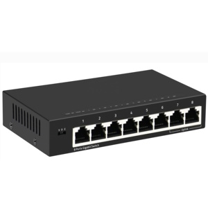 Commutateur Ethernet <span class=keywords><strong>LAN</strong></span> intelligent à boucle de <span class=keywords><strong>8</strong></span> ports 10/100/1000 Mbps, DC 5V, extension de 250 mètres, alarme Gigabit - Product Image 2