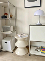Table d'appoint de canapé, tabouret de chevet, siège de salon pour changer de chaussures, meuble de maison créatif en plastique style nordique en forme de sablier