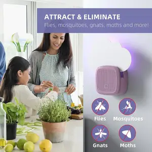 New Fly Catcher Indoor Smart Moths Fruit Flies Trap Electric House Gnat Trap Moth Killer Plug In Electric Fly Sticky Traps