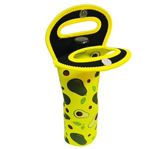 Süblimasyon Baskılı Tek Şişe Şarap Taşıma Çantası, Yalıtımlı Neopren Şarap Şişesi Soğutucu Çantası, Promosyon İçin - Product Image 3