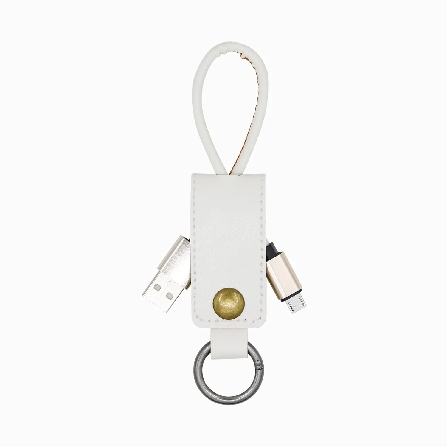 Promosyon hediye USB Set evrensel cep telefonu şarj cihazı için anahtarlık siyah 3 In 1 çok anahtarlık deri şarj kablosu