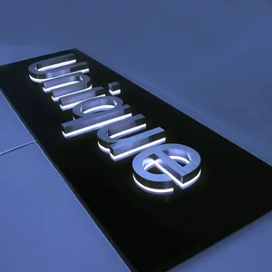 Letrero iluminado con letras para café, letrero Led 3d para tienda, fabricante de Metal para exteriores, empresa