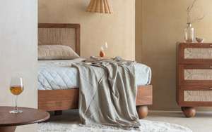 Lit pliant en bois massif sculpté à la main, réglable, avec cadre robuste, design moderne, durable pour une utilisation en chambre à coucher - Product Image 3