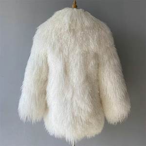 カスタム カラー対応 レディース 天然ファー ロング ラムファーコート 冬 暖かい 本物 モンゴル産 レディース ジャケット - Product Image 3