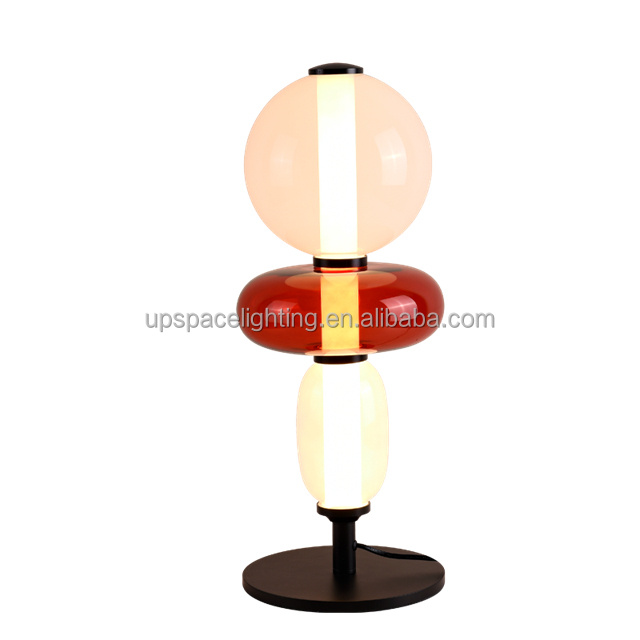 Contemporary Colorful Glass Table Lamp with Warm White LED Convenient for Homes Offices Modern Decoration Style