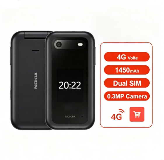 Feature Phone for 2660 Flip 4G Classic Flip Phone Dual SIM Big Button Long Standby Cheap Phone
