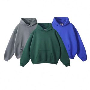 Blank Oversized Pullover Cotton Heavyweight Streetwear Plain Custom Basic Blank Print Embroidery Hoodies No <b>String</b> Manufacturer - Product Image 1