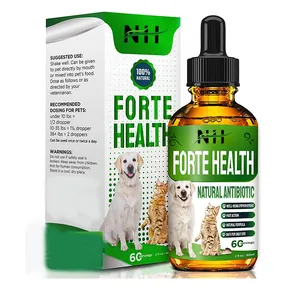 OEM/ODM 100% Natural Pet Dog Vitaminas Naturais Antibiótico Gota Suporte Pet Suplementos Alimentares Imune e Energia