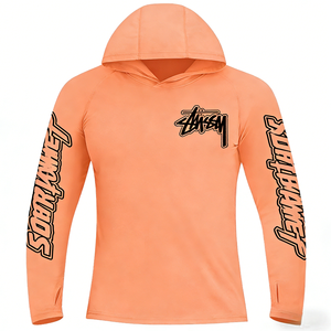 Chemise à capuche de couleur vive avec protection UV, séchage rapide, imprimé lettres, vêtements de protection solaire décontractés pour l'extérieur, unisexe - Product Image 2