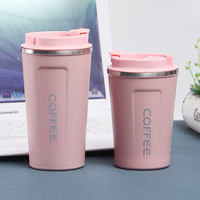 Mug Kopi Dinding Ganda 380ml 510ml Stainless Steel Vacuum dengan Layar LED Penunjuk Suhu, Botol Air Portabel Mulut Lebar
