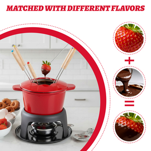 Ensemble de pot à <span class=keywords><strong>fondue</strong></span> au <span class=keywords><strong>fromage</strong></span> en <span class=keywords><strong>fonte</strong></span> traditionnelle suisse multifonctionnel pour la crème glacée, le chocolat, le <span class=keywords><strong>fromage</strong></span>, la <span class=keywords><strong>fondue</strong></span> chaude - Product Image 1