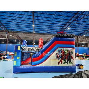 Château gonflable commercial à thème <span class=keywords><strong>Avengers</strong></span> avec toboggan et parcours d'obstacles pour la location de fêtes d'enfants - Product Image 3